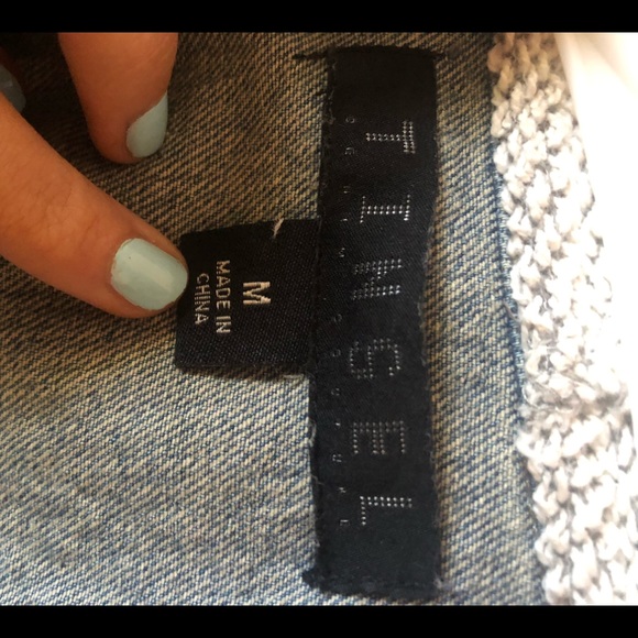 NORDSTROM jean jacket with sweatshirt like parts - Picture 3 of 3